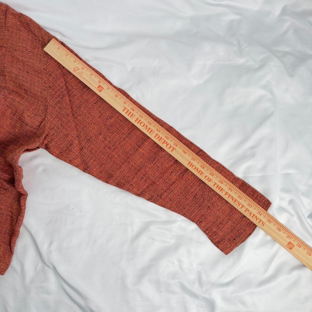 Flax Linen Sz S Orange Tweed Zip Front Jacket Collared Oversized Lagenlook‎ - Picture 9 of 9